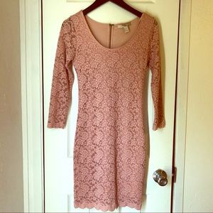 Millennial Pink Lace Dress - F21 Contemporary